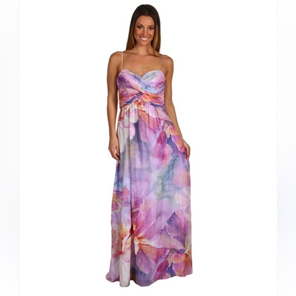 Eliza J Dresses & Skirts - Eliza J Floral Maxi Dress - Purple and Pink